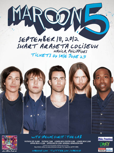 Maroon 5 Jagger Live in Manila 2012 with the Cab